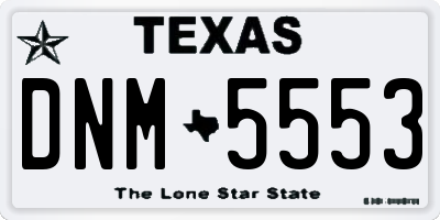 TX license plate DNM5553
