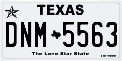 TX license plate DNM5563