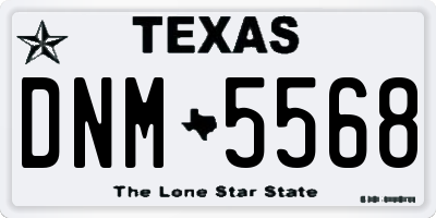 TX license plate DNM5568