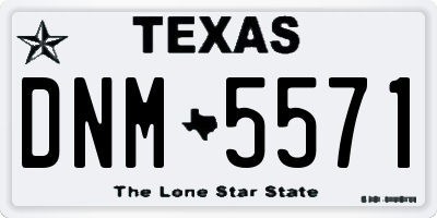 TX license plate DNM5571