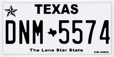 TX license plate DNM5574