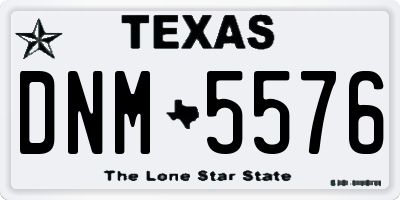 TX license plate DNM5576