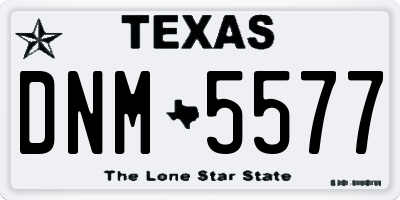 TX license plate DNM5577