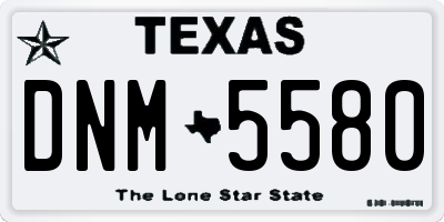 TX license plate DNM5580