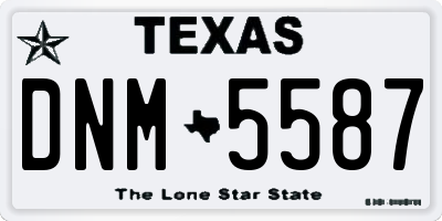 TX license plate DNM5587