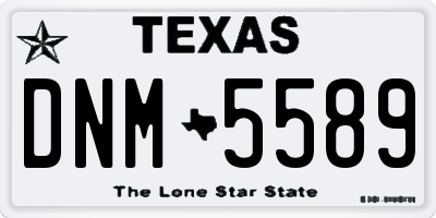 TX license plate DNM5589