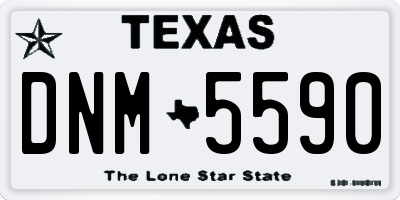 TX license plate DNM5590