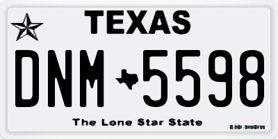 TX license plate DNM5598