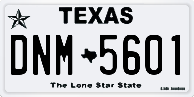 TX license plate DNM5601