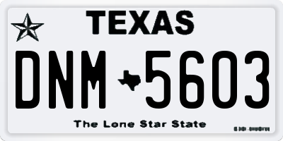 TX license plate DNM5603
