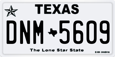 TX license plate DNM5609