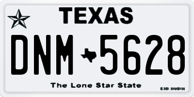 TX license plate DNM5628