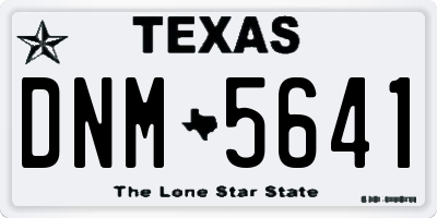 TX license plate DNM5641