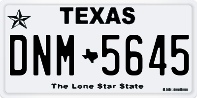 TX license plate DNM5645