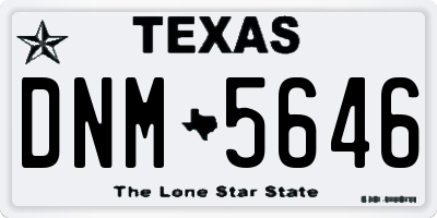 TX license plate DNM5646