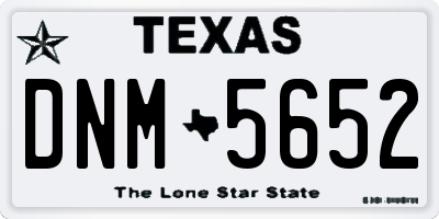 TX license plate DNM5652