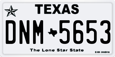TX license plate DNM5653