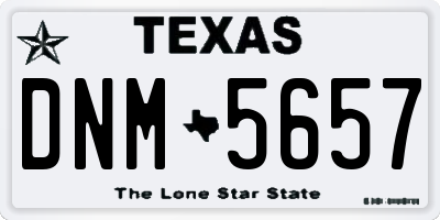 TX license plate DNM5657