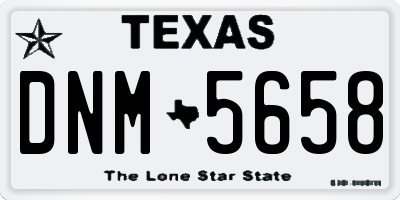 TX license plate DNM5658