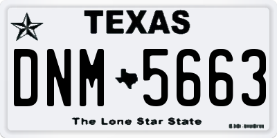 TX license plate DNM5663