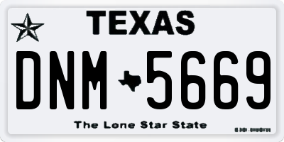 TX license plate DNM5669