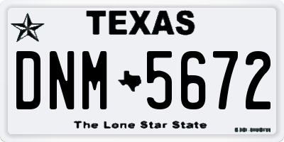 TX license plate DNM5672