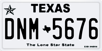 TX license plate DNM5676