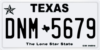 TX license plate DNM5679