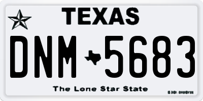 TX license plate DNM5683