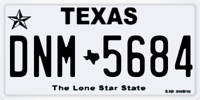 TX license plate DNM5684
