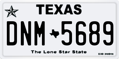 TX license plate DNM5689