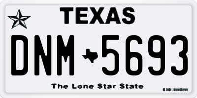 TX license plate DNM5693