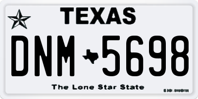 TX license plate DNM5698