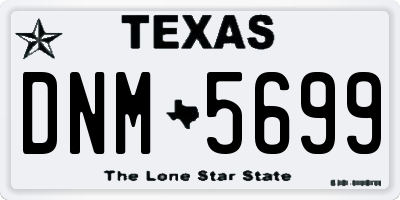 TX license plate DNM5699