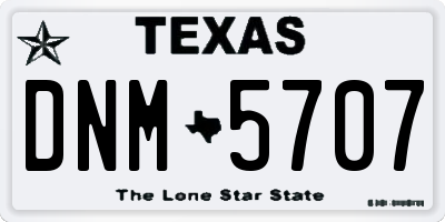 TX license plate DNM5707