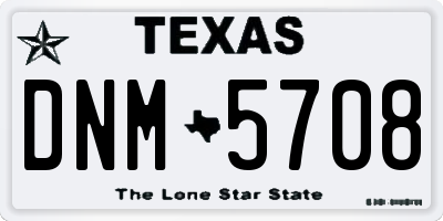 TX license plate DNM5708