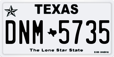 TX license plate DNM5735