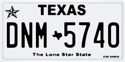 TX license plate DNM5740