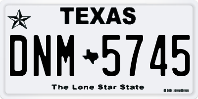 TX license plate DNM5745