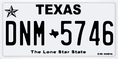 TX license plate DNM5746