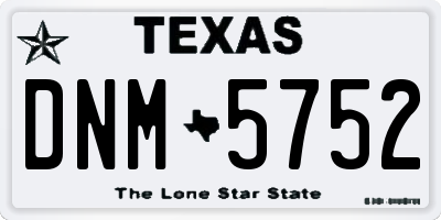 TX license plate DNM5752