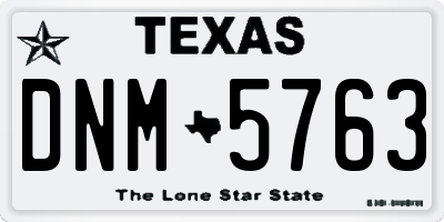 TX license plate DNM5763