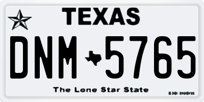 TX license plate DNM5765