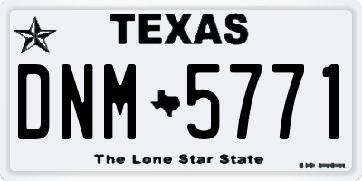 TX license plate DNM5771