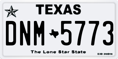TX license plate DNM5773