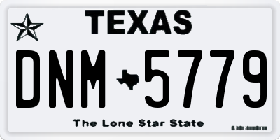 TX license plate DNM5779
