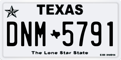 TX license plate DNM5791