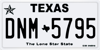 TX license plate DNM5795