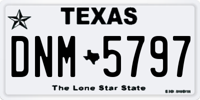TX license plate DNM5797