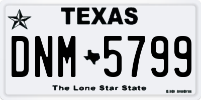 TX license plate DNM5799